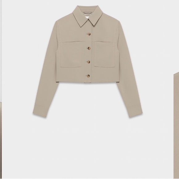 Aritzia Jackets & Blazers - Aritzia Cropped Button-Up Jacket in Taupe (Nomad Taupe) cropped